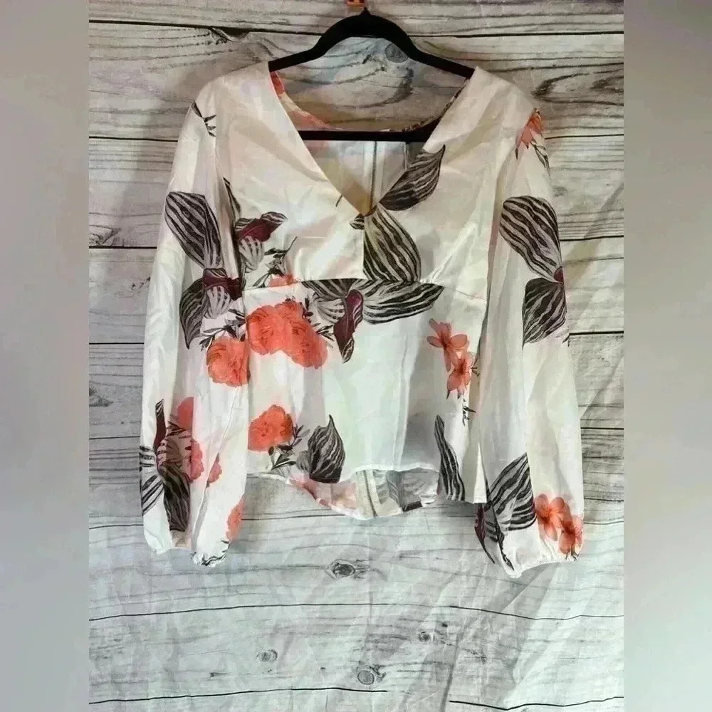 CBR long sleeve vneck blouse